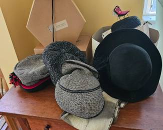 Several vintage hats.