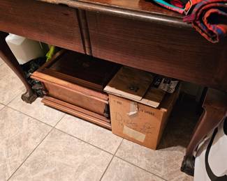 Older table with leaf. Ball and claw feet!