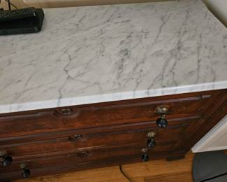 1800's wedding gift dresser with marble top.