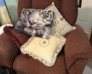 Recliner and pillows 