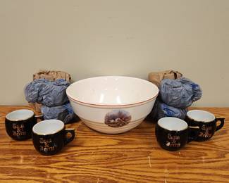 Tom and Jerry bowl and cups