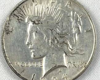1924 Peace Silver Dollar, US $1 Coin