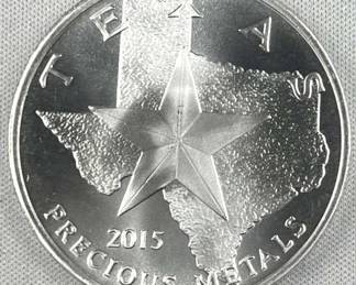 1oz Silver Texas Precious Metals, 2015 .9999