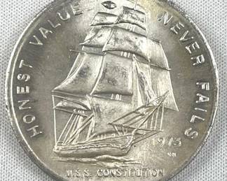 1oz Silver 1973 USS Constitution .999 Fine Vtg.