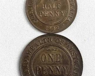 1923 Australian Penny + 1922 Half Penny (D)