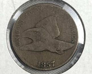1857 US Flying Eagle Cent, VG