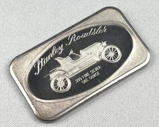 1oz Silver Vintage Stanley Steamer Art Bar .999