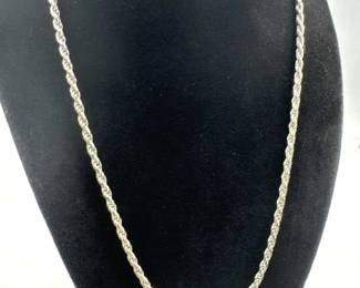 17.7g Sterling Silver 20" Rope Necklace, Italy