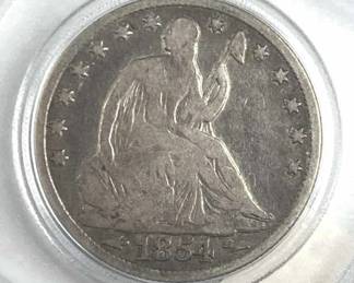 1854-O w/ Arrows Seated Liberty Silver Half, US