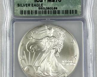 2003 MS70 American Silver Eagle, ICG Cert.