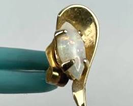 14K Yellow Gold & Marquise Opal Earrings