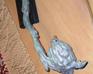 Beautiful Bronze Sculpture "Cardinal" by well-known listed artist Pete Zaluzec. Number 42/50.  Measures approximately 20"x8"x4". Hangs on wall. Bracket included. Excellent condition. Asking $1,950.