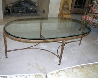 Mid-Century Hollywood Regency Bronze and Glass Coffee Table. 32"x56"x18.5". Excellent condition. Heavy. Asking $495.