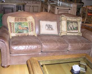 Handsome Brown Leather Sofa by Pearson. Asking $995.