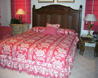 Vintage French Provincial King Headboard. Vertically embossed under arched crests. (no mattress). Excellent condition. Asking $395.