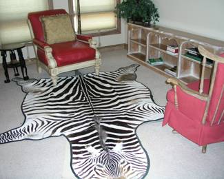 Taxidermy Zebra Rug, large male, little wear, 122"x96", Excellent condition. Asking $1,250.