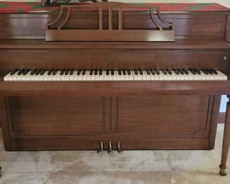 Gulbransen piano, been in the family 60 years, walnut satin, upright 39" high.  Very popular, very durable brand