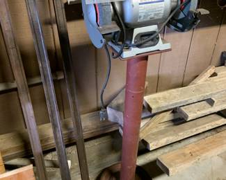 bench grinder on stand