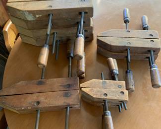 antique wood clamps