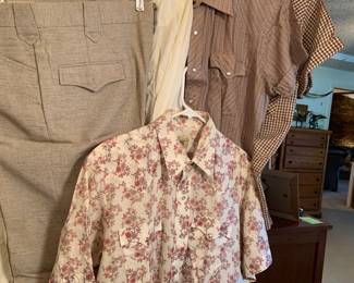 pearl snap shirts and polyester western cut pants