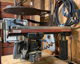 Craftsman heavy duty radial arm saw, on a stand