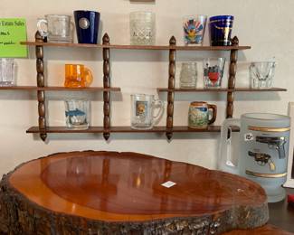 shot glasses on a cute wall shelf
