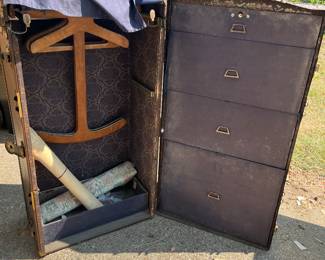 Inside early 1900s trunk