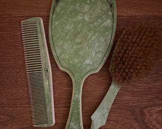 Brush, mirror & comb set 