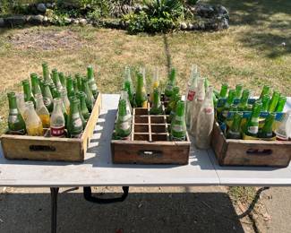 Vintage soda bottles & crates 