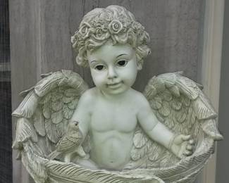 Cherub wall planter/birdfeeder.