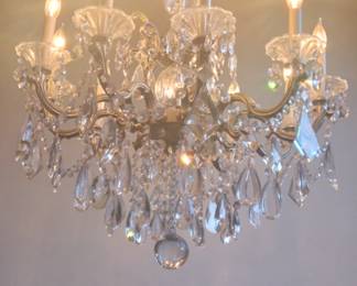 Schonbek Crystal Chandelier  Apx. 38”L x 24”W.  Classic design.  Dramatic entry fixture.  Authentic European crystal.  Made in America.  Buyer responsible to hire licensed electrician to disconnect and remove fixture from ceiling.