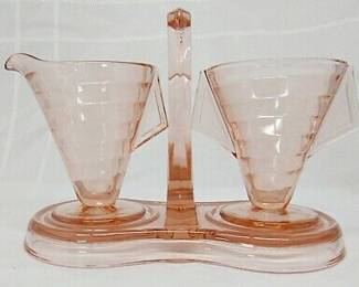 Assorted "Watermelon" antique glassware.