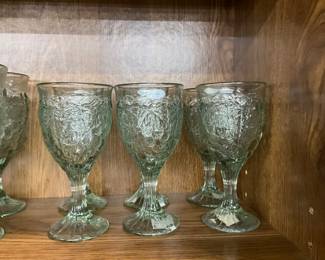NORITAKE LIGHT GREEN ARBOR GLASSES