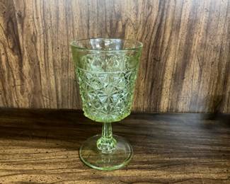 URANIUM GLASS GOBLET