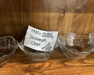 ANCHOR HOCKING SAVANNAH CLEAR PRESSED GLASS USA