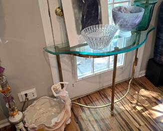 Glass entry table.