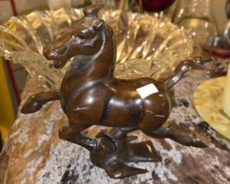 Bronze horse sculpture