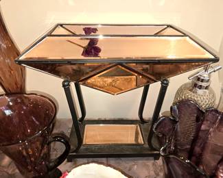 Mirrored, centerpiece bowl.