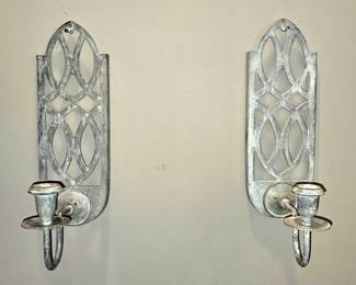 Metal wall sconces.