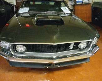 1969 Ford Mustang Boss 429 Green V8, 375HP 2 door coupe hardtop.