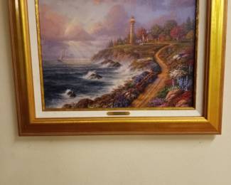 Thomas Kinkade Studios "returning Home" 21.5w by 17.5L.
