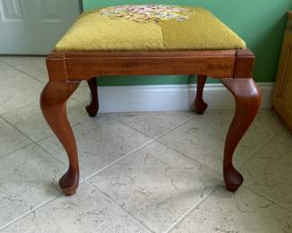 A101 - $35. Wooden Stool with needlepoint top
