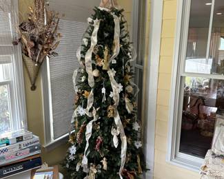 A126 - $75. Christmas Tree with Ornaments & Decorations. (7 or 8' tree)