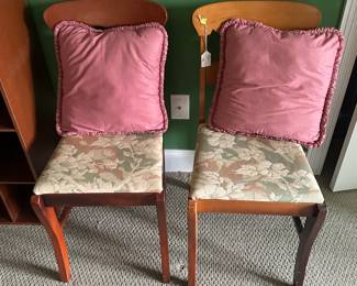 A102 - $40 PAIR of wooden chairs. 