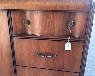 A42 - $75 Vintage Art Deco Dresser/Armoire.   Measures 37.5" wide x 20" deep x 62" tall