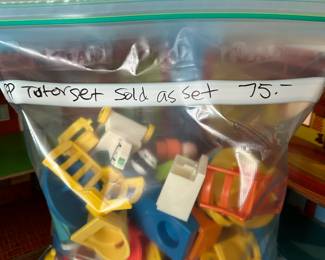 A130 - $75 Fisher Price House "Tudor Set" with accessories & people. 