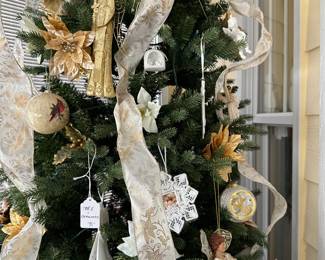 A126 - $75. Christmas Tree with Ornaments & Decorations. (7 or 8' tree)