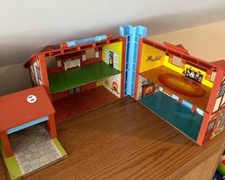 A130 - $75 Fisher Price House "Tudor Set" with accessories & people. 