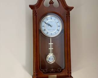 A39 - $40 clock  - Measures 12.5 x 4" deep, 29" tall. Has personalized name plate bottom center. 