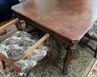 A34 - $150.  Dining Table & Chairs.  Good Condition. Sturdy! Measures 44" wide, 69.5" long, 30.5" tall (without leaves)Includes two 11" leaves  (adds 22"). 